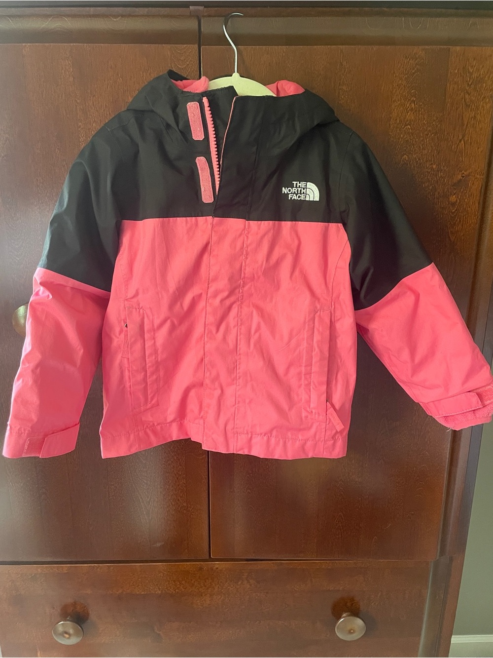 The North Face Kids Pink and Black Hooded Winter Coat